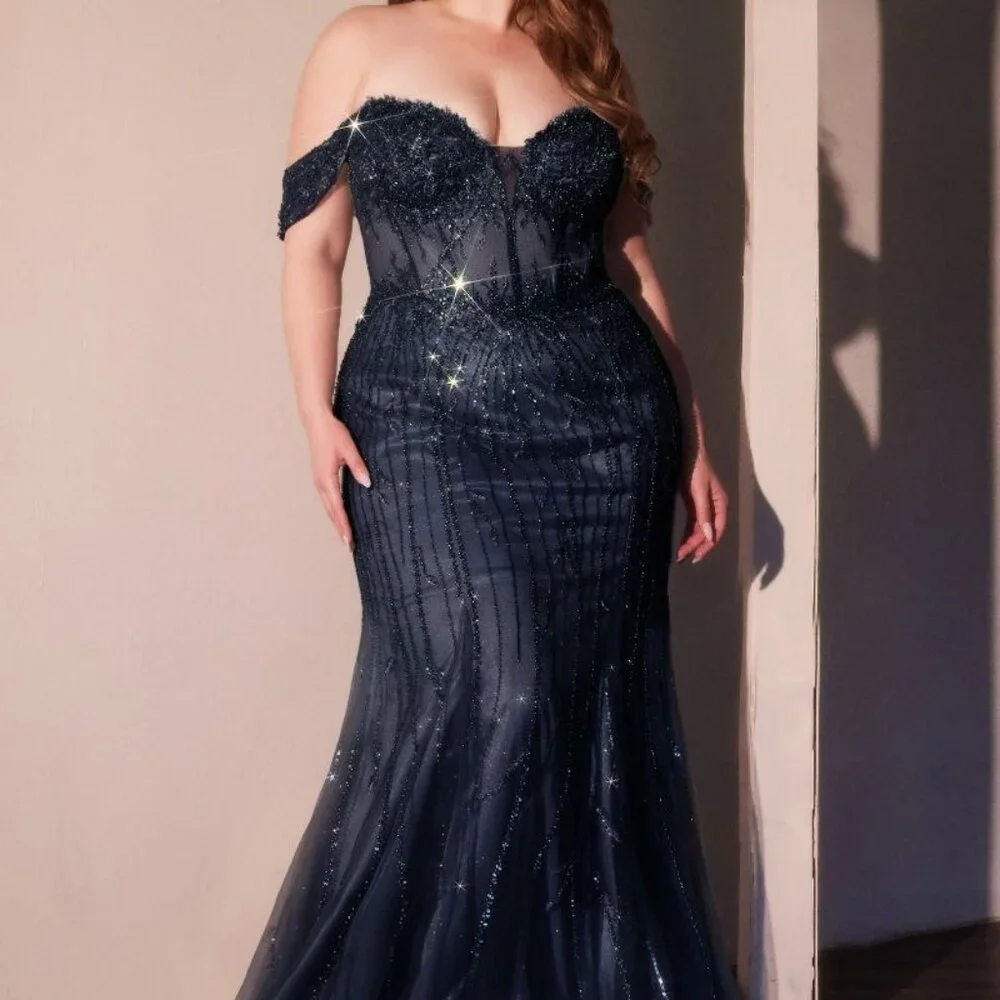 341 | Dresses | Plus Size Formal Dress Navy Blue Smokey Blue Prom Party  Evening Bridesmaids | Poshmark